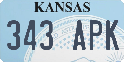 KS license plate 343APK