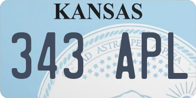 KS license plate 343APL