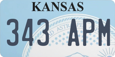 KS license plate 343APM