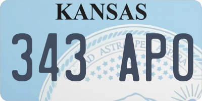 KS license plate 343APO