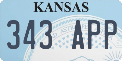 KS license plate 343APP