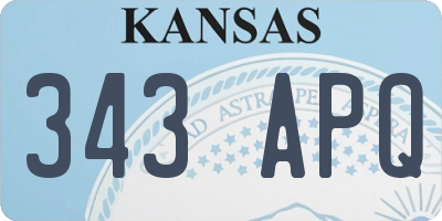 KS license plate 343APQ
