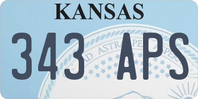 KS license plate 343APS