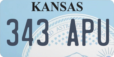 KS license plate 343APU