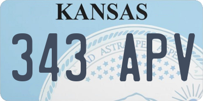KS license plate 343APV