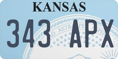 KS license plate 343APX