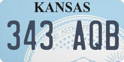 KS license plate 343AQB