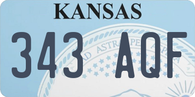 KS license plate 343AQF