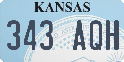 KS license plate 343AQH