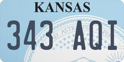 KS license plate 343AQI