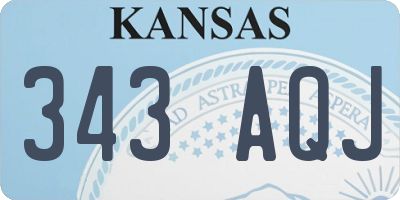 KS license plate 343AQJ