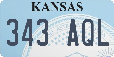 KS license plate 343AQL