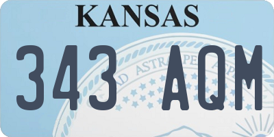 KS license plate 343AQM