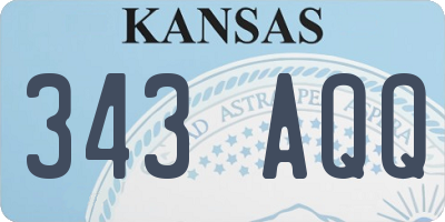 KS license plate 343AQQ