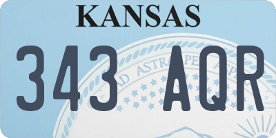 KS license plate 343AQR