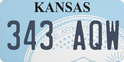 KS license plate 343AQW