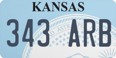 KS license plate 343ARB