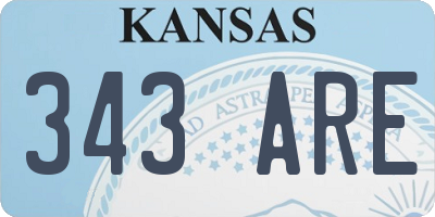 KS license plate 343ARE