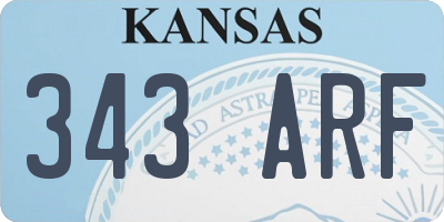 KS license plate 343ARF