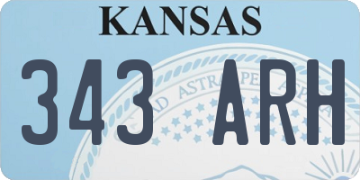 KS license plate 343ARH