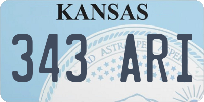 KS license plate 343ARI