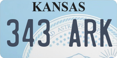 KS license plate 343ARK