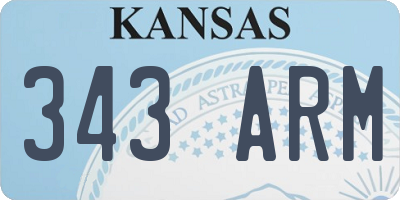 KS license plate 343ARM