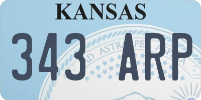 KS license plate 343ARP