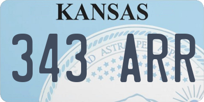 KS license plate 343ARR