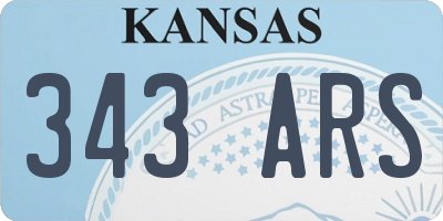 KS license plate 343ARS