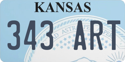 KS license plate 343ART