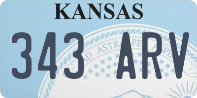 KS license plate 343ARV