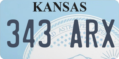KS license plate 343ARX