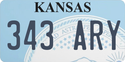 KS license plate 343ARY