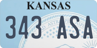 KS license plate 343ASA