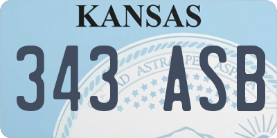 KS license plate 343ASB