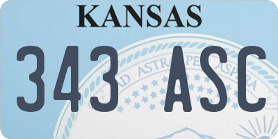 KS license plate 343ASC