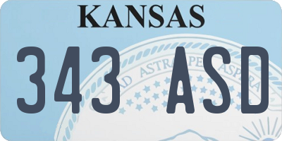 KS license plate 343ASD