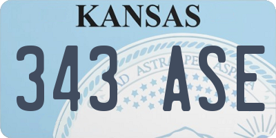 KS license plate 343ASE