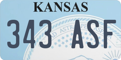 KS license plate 343ASF