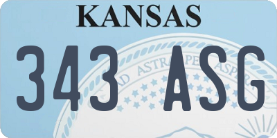 KS license plate 343ASG