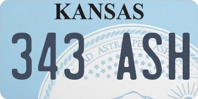 KS license plate 343ASH