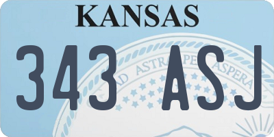 KS license plate 343ASJ