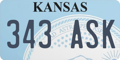 KS license plate 343ASK