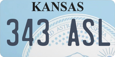 KS license plate 343ASL
