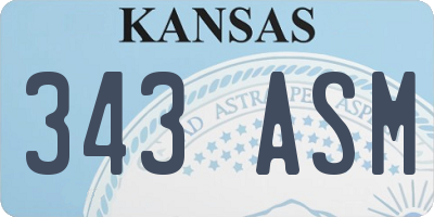 KS license plate 343ASM