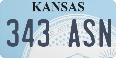 KS license plate 343ASN