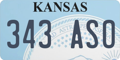 KS license plate 343ASO