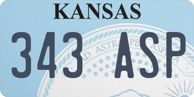 KS license plate 343ASP