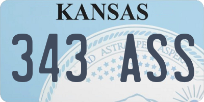 KS license plate 343ASS
